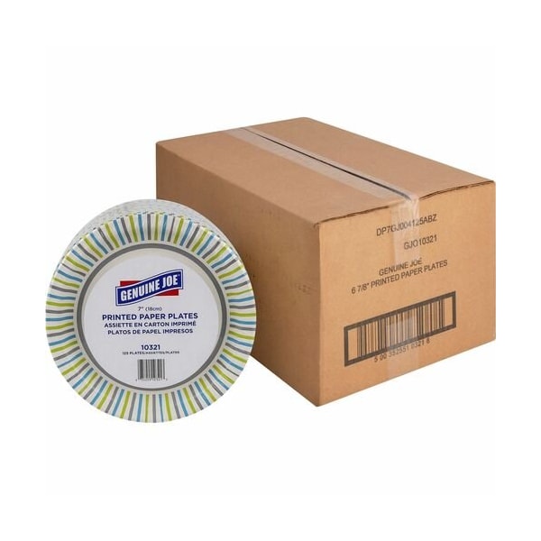 Genuine Joe PLATES, PRINTED, PAPER, 7in, 4PK GJO10321CT - main